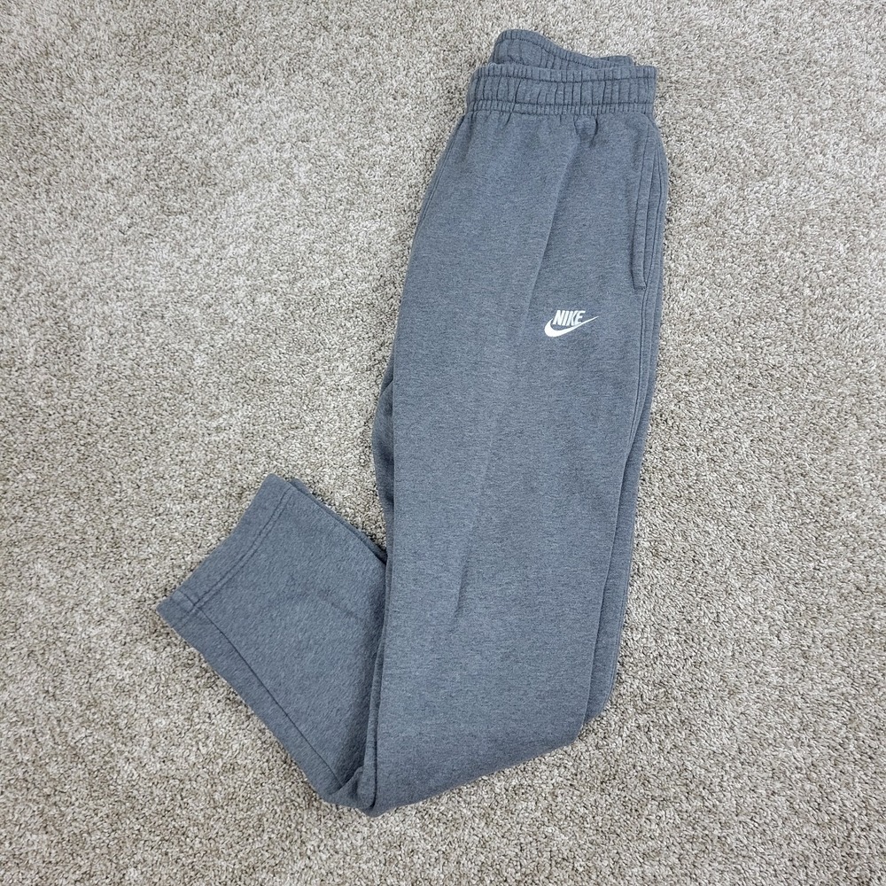 Nike Mens Small Solid Gray Stretch Fleece Elastic Waist Drawstring Sweatpants